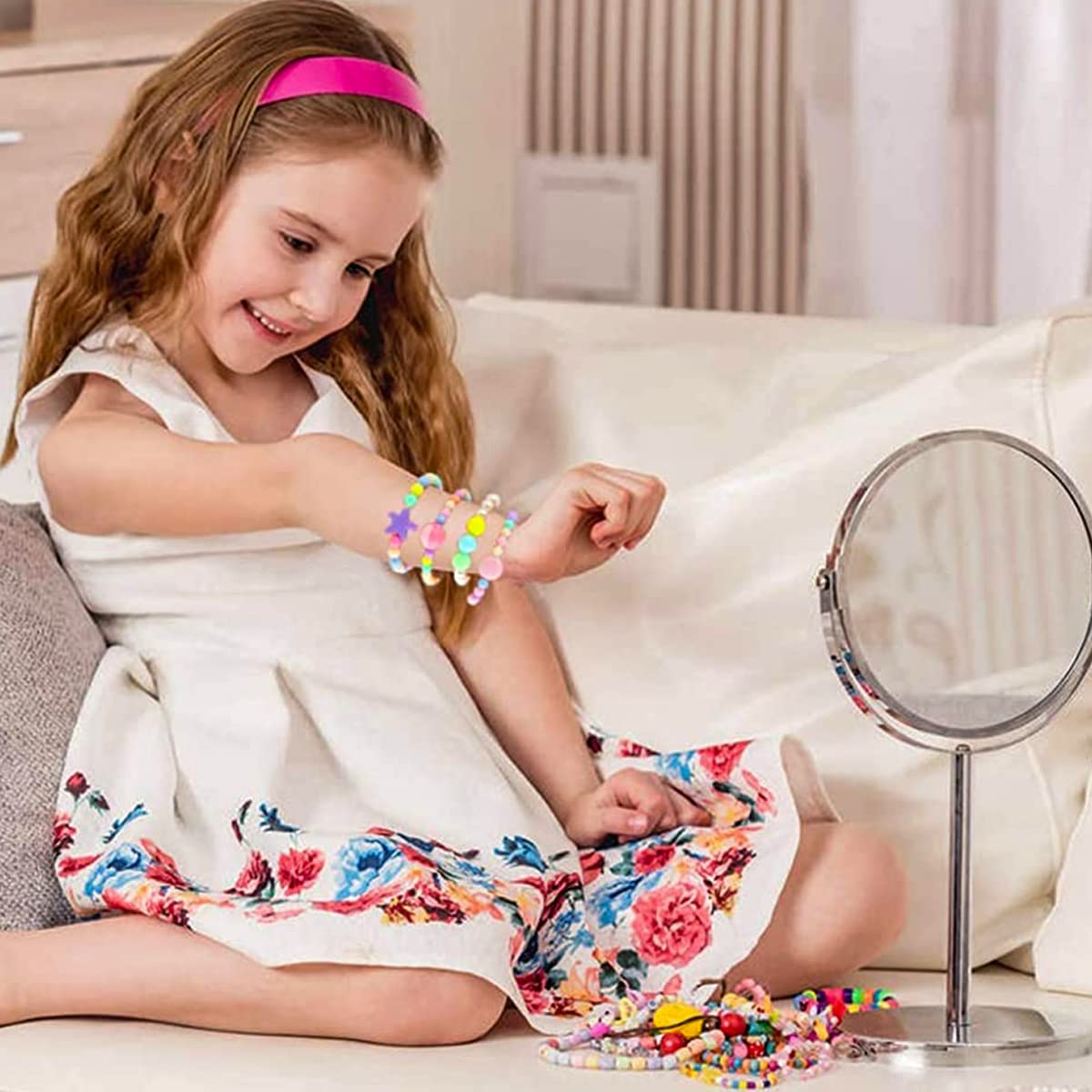 SANNIDHI® 12 Pcs Beaded Necklace Bracelet Set for Girls Combo Jewelry Set Stretch Beads Bracelets Necklaces for Girls Kids Baby Toddler Gift Princess Party Dress Up Cosplay Accessories SANNIDHI® 12 Pcs Beaded Necklace Bracelet Set for Girls Combo Jewelry Set Stretch Beads Bracelets Necklaces for Girls Kids Baby Toddler Gift Princess Party Dress Up Cosplay Accessories